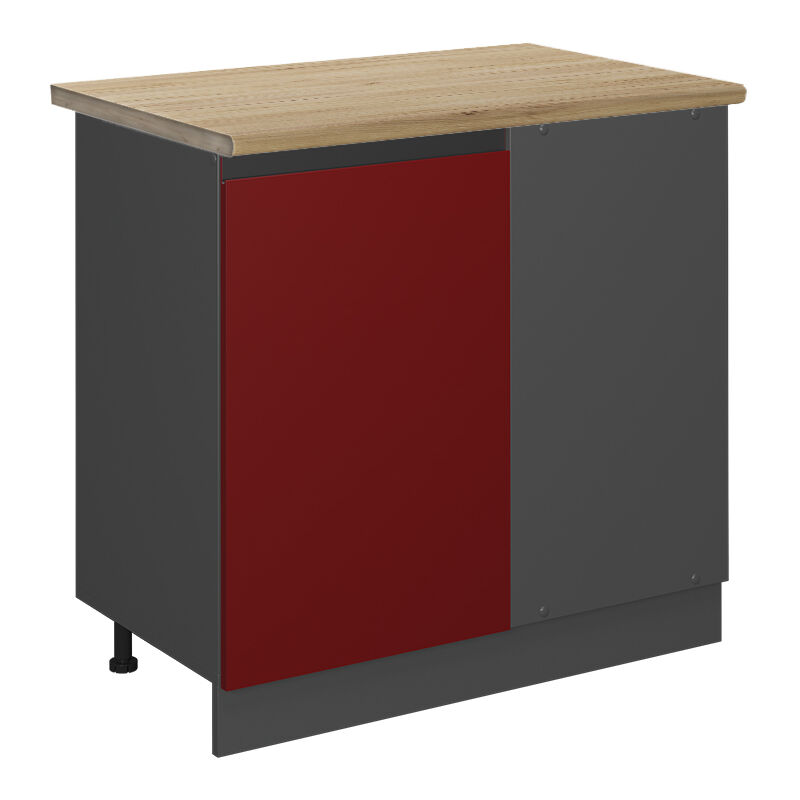 foto del prodotto vicco mobile ad angolo cucina r line, rosso, 86 cm , pl rovere