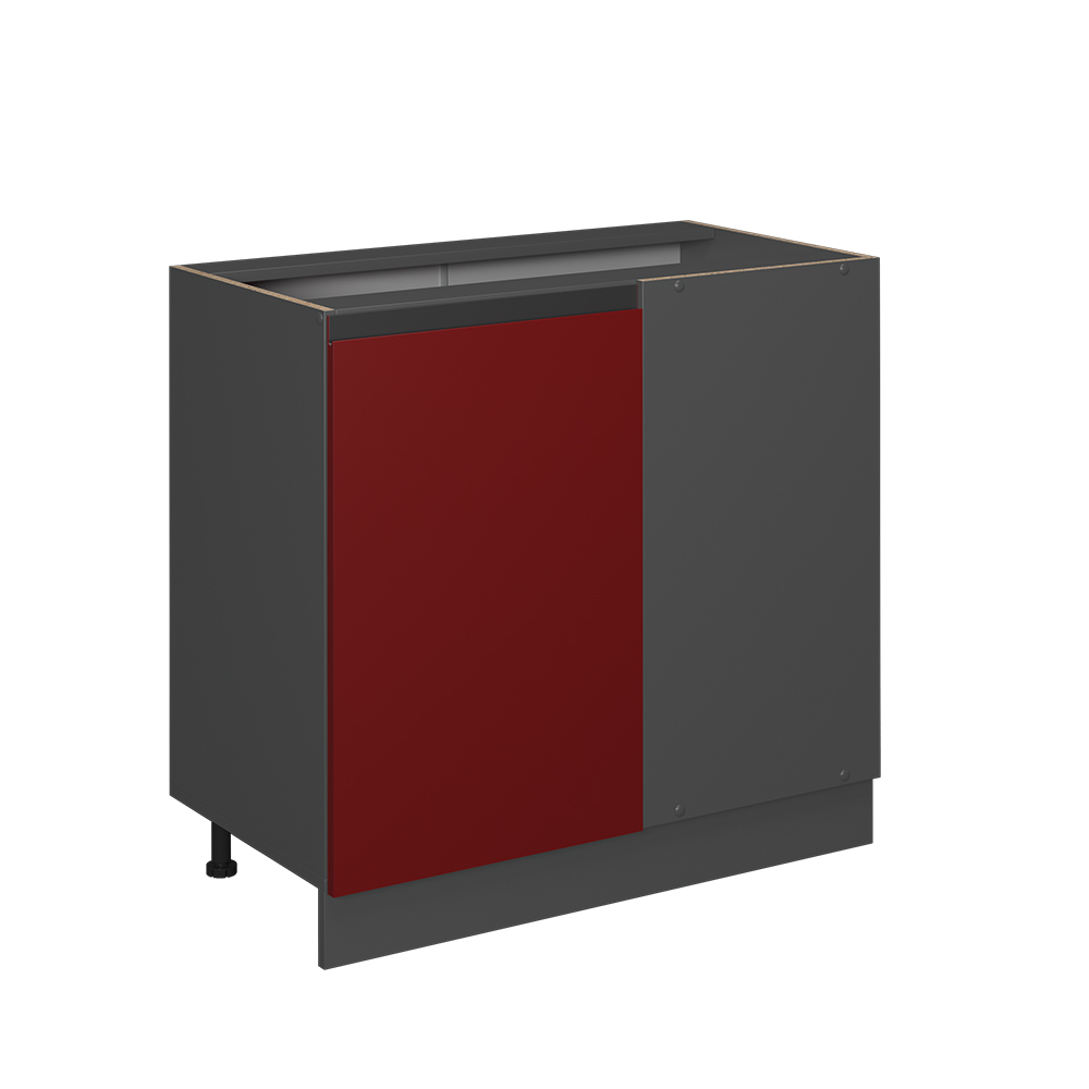 foto del prodotto vicco mobile ad angolo cucina rosso 86 cm forma a j, senza piano di lavoro