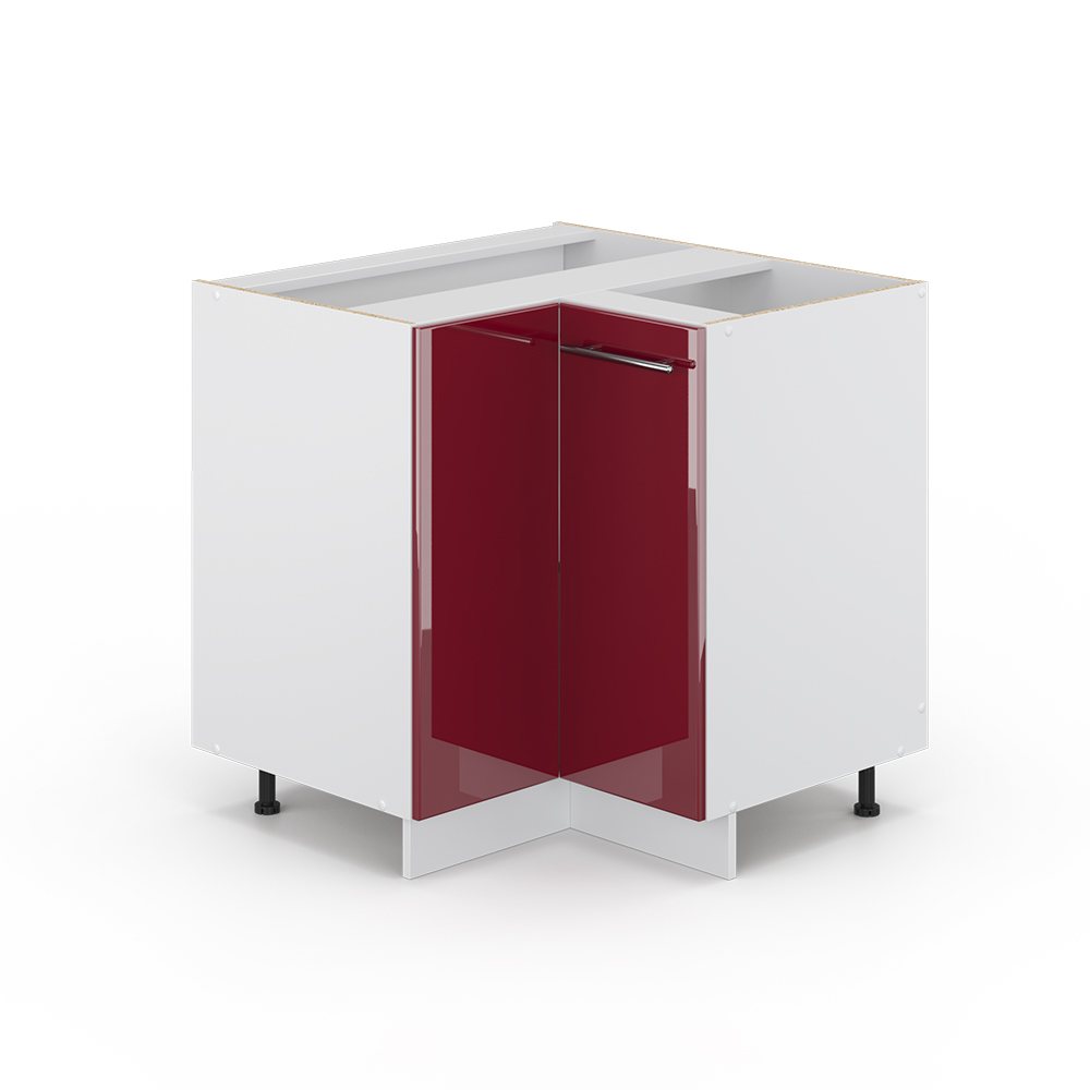 foto del prodotto vicco mobile ad angolo cucina rosso bordeaux lucido 80.5 cm senza piano di lavoro
