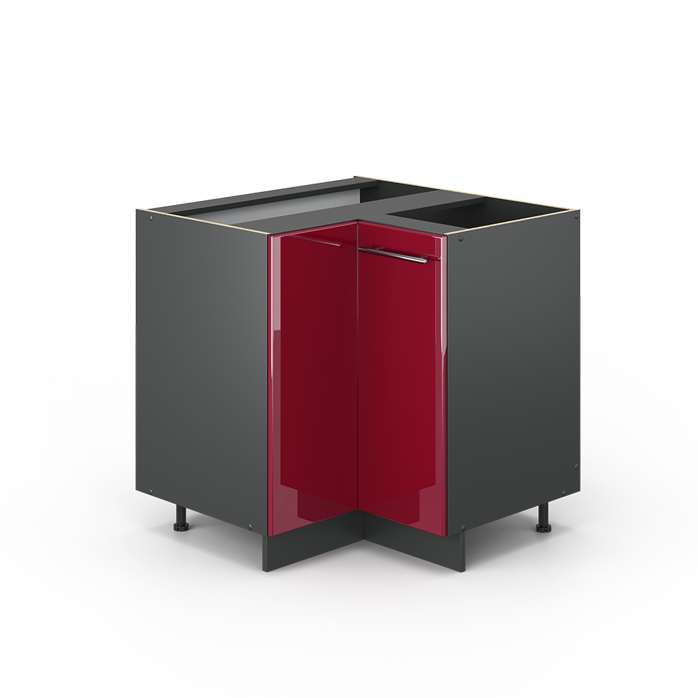 foto del prodotto vicco mobile ad angolo cucina rosso bordeaux lucido 80.5 cm senza piano di lavoro