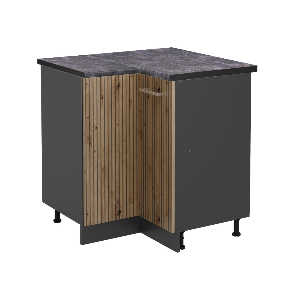 foto del prodotto vicco mobile ad angolo cucina rovere artigianale 75.6 cm , pl antracite