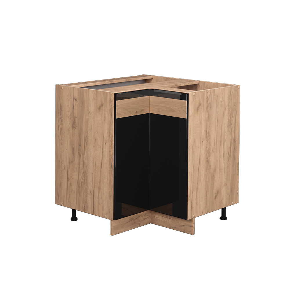 foto del prodotto vicco mobile ad angolo cucina rovere nero lucido 80.5 cm senza piano di lavoro