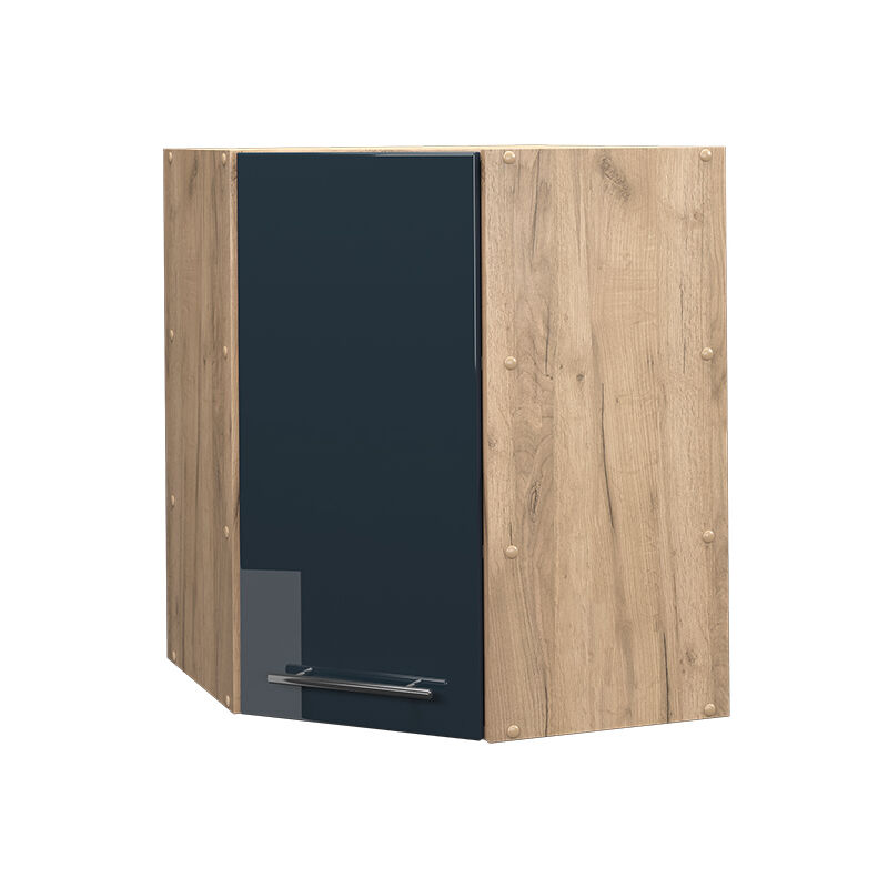 foto del prodotto vicco mobile angolare da cucina fame line, blu scuro lucido, 57 cm