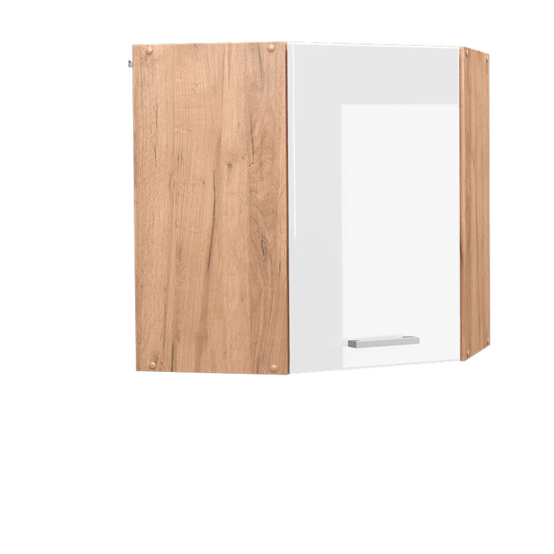 foto del prodotto vicco mobile angolare da cucina r line, bianco lucido, 57 cm