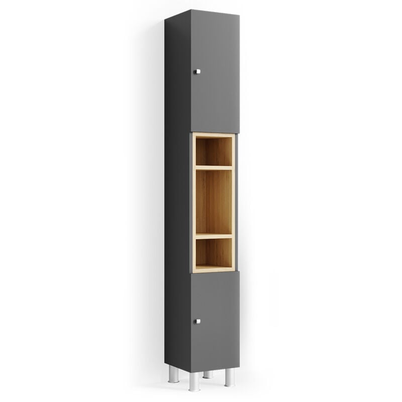 foto del prodotto vicco mobile bagno alto aquis, antracite, 30 x 190 cm