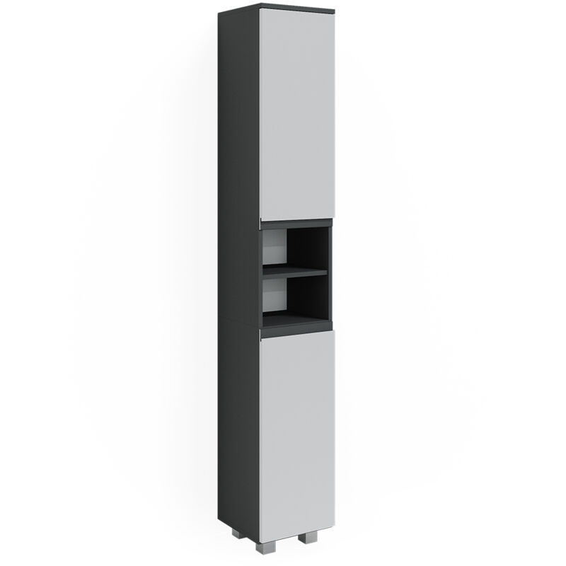 foto del prodotto vicco mobile bagno alto j shape, bianco, 30 x 190 cm