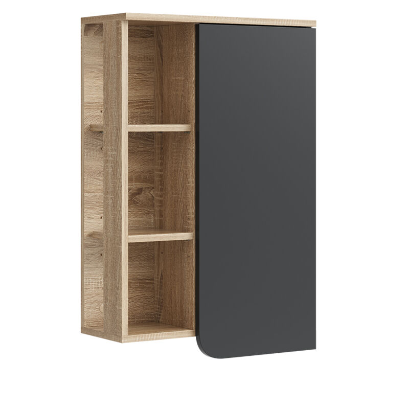 foto del prodotto vicco mobile bagno antracite 50 x 75 cm con porta e vani aperti