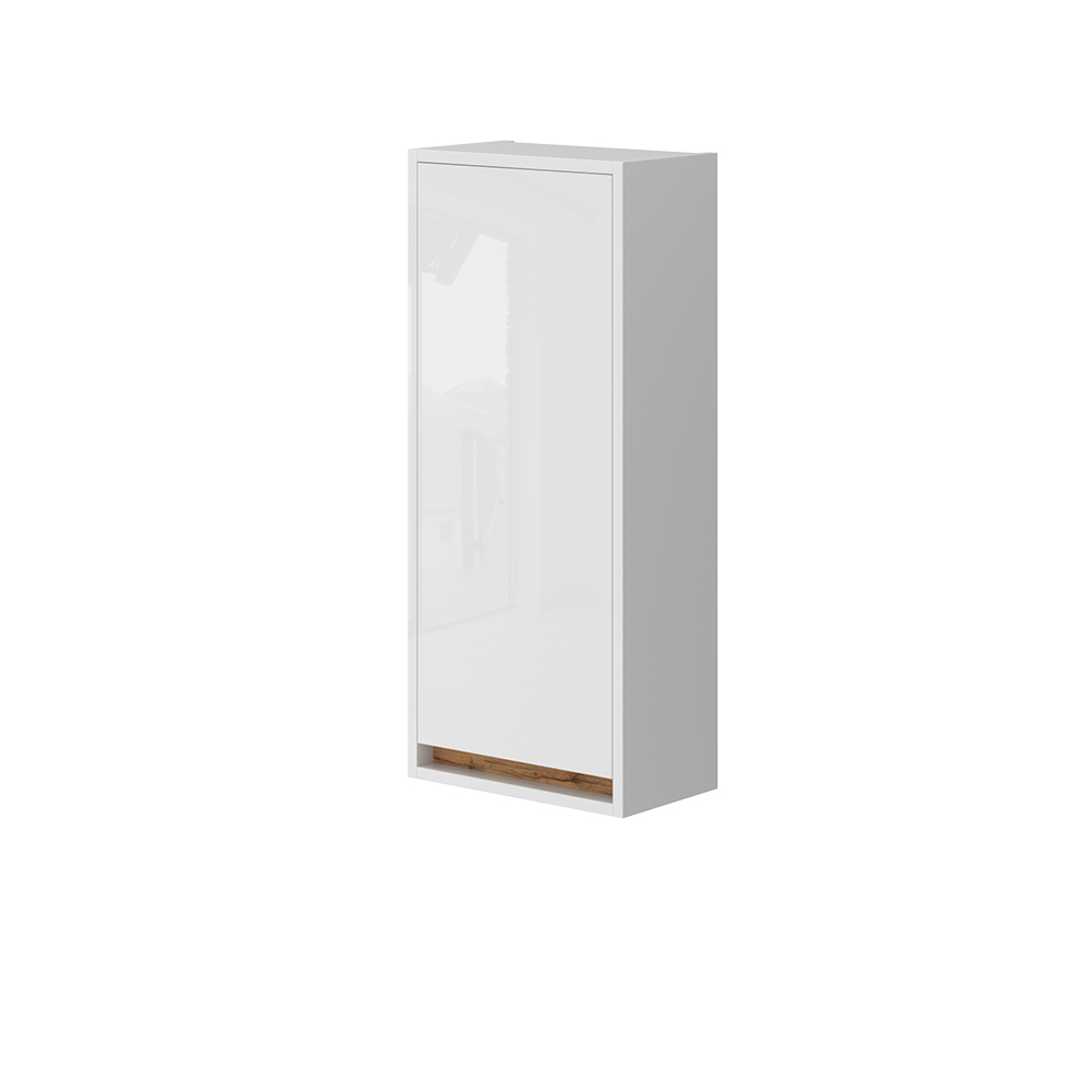 foto del prodotto vicco mobile bagno detmold, bianco lucido oro power oak, 81.6 x 35 cm con porta