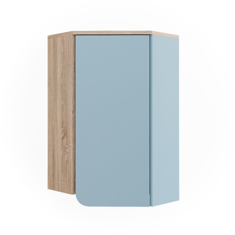 foto del prodotto vicco mobile bagno karen, grigio blu, 50 x 75 cm con porta e vani aperti