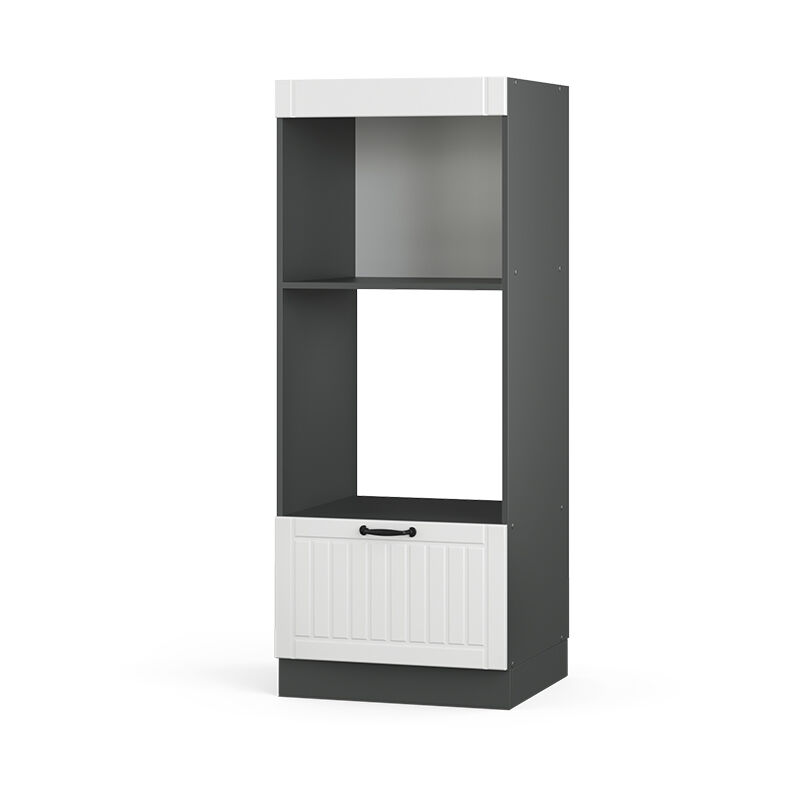 foto del prodotto vicco mobile cucina microonde fame line, bianco casa di campagna, 60 cm aperto