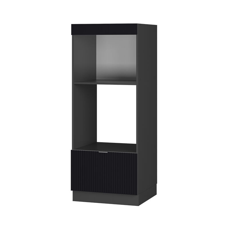 foto del prodotto vicco - mobile cucina microonde fame-line, nero a righe, 60 cm aperto