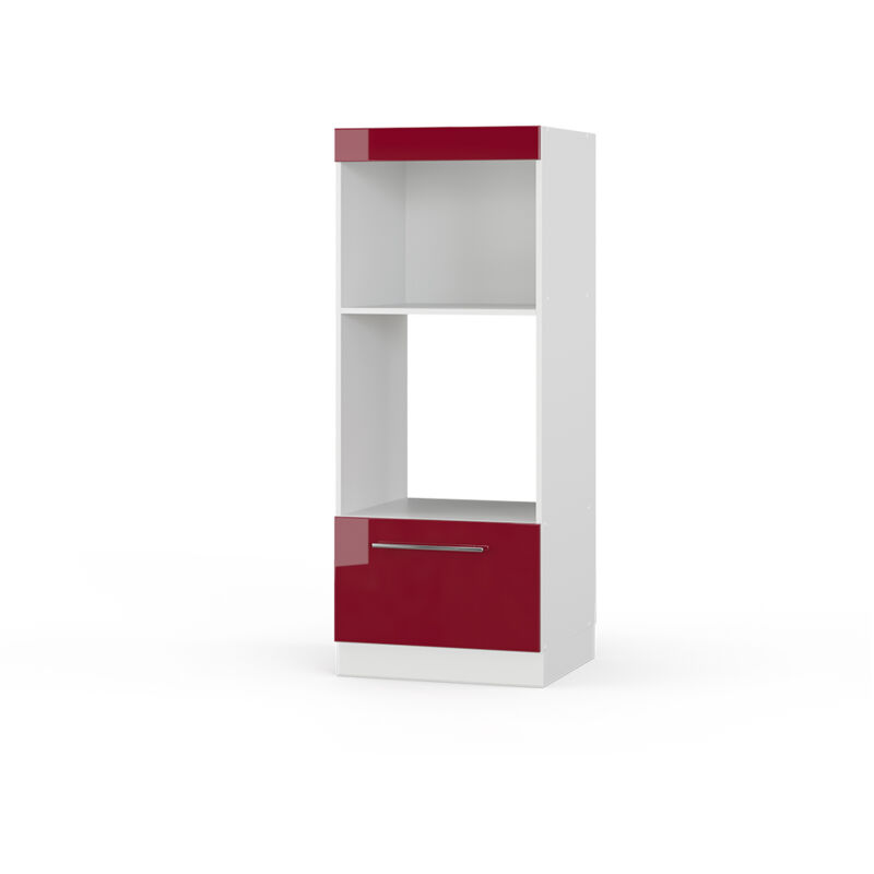 foto del prodotto vicco mobile cucina microonde fame line, rosso bordeaux lucido, 60 cm aperto