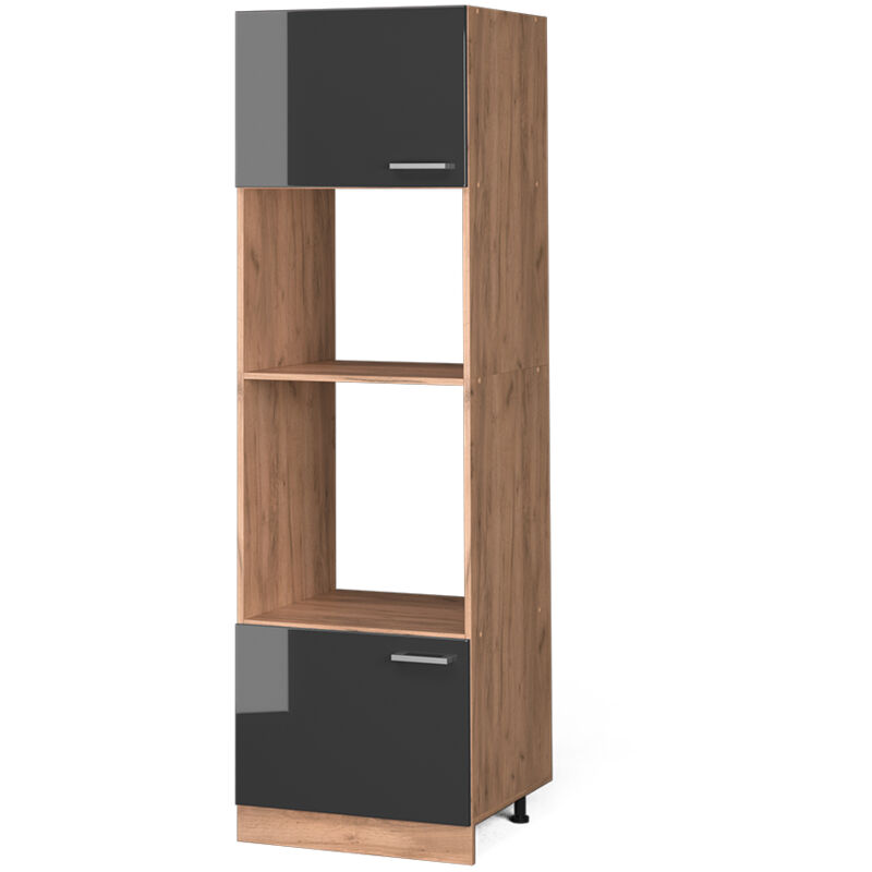foto del prodotto vicco mobile cucina microonde r line, antracite lucido, 60 cm