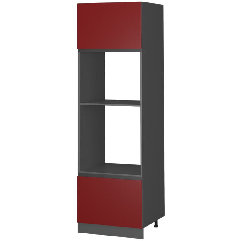 foto del prodotto vicco mobile cucina microonde rosso 60 cm forma a j