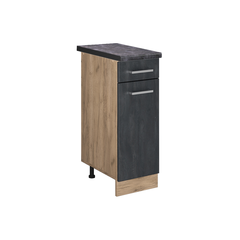 foto del prodotto vicco mobile da cucina con cassetti calcestruzzo nero 30 cm pl antracite