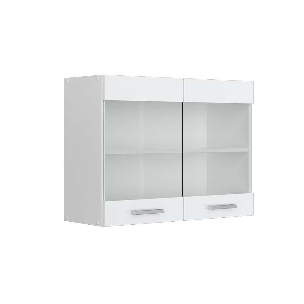 foto del prodotto vicco mobile da cucina in vetro bianco lucido 80 cm