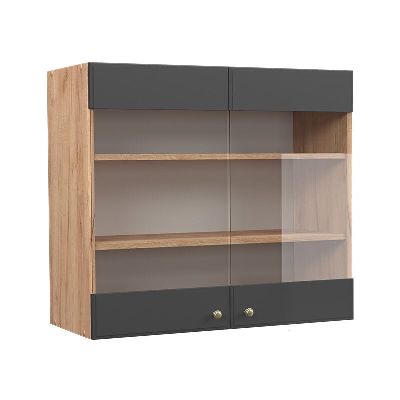 foto del prodotto vicco mobile da cucina in vetro fame line, antracite oro, 80 cm