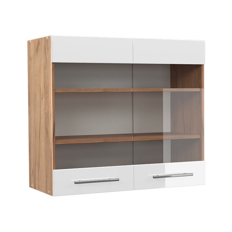foto del prodotto vicco mobile da cucina in vetro fame line, bianco lucido, 80 cm