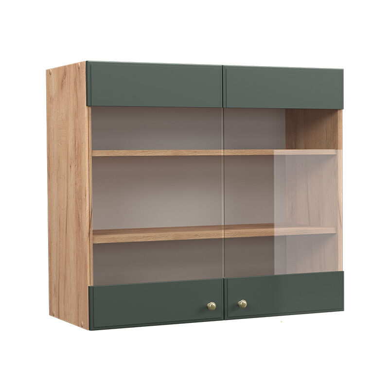 foto del prodotto vicco mobile da cucina in vetro fame line, verde oro country house, 80 cm