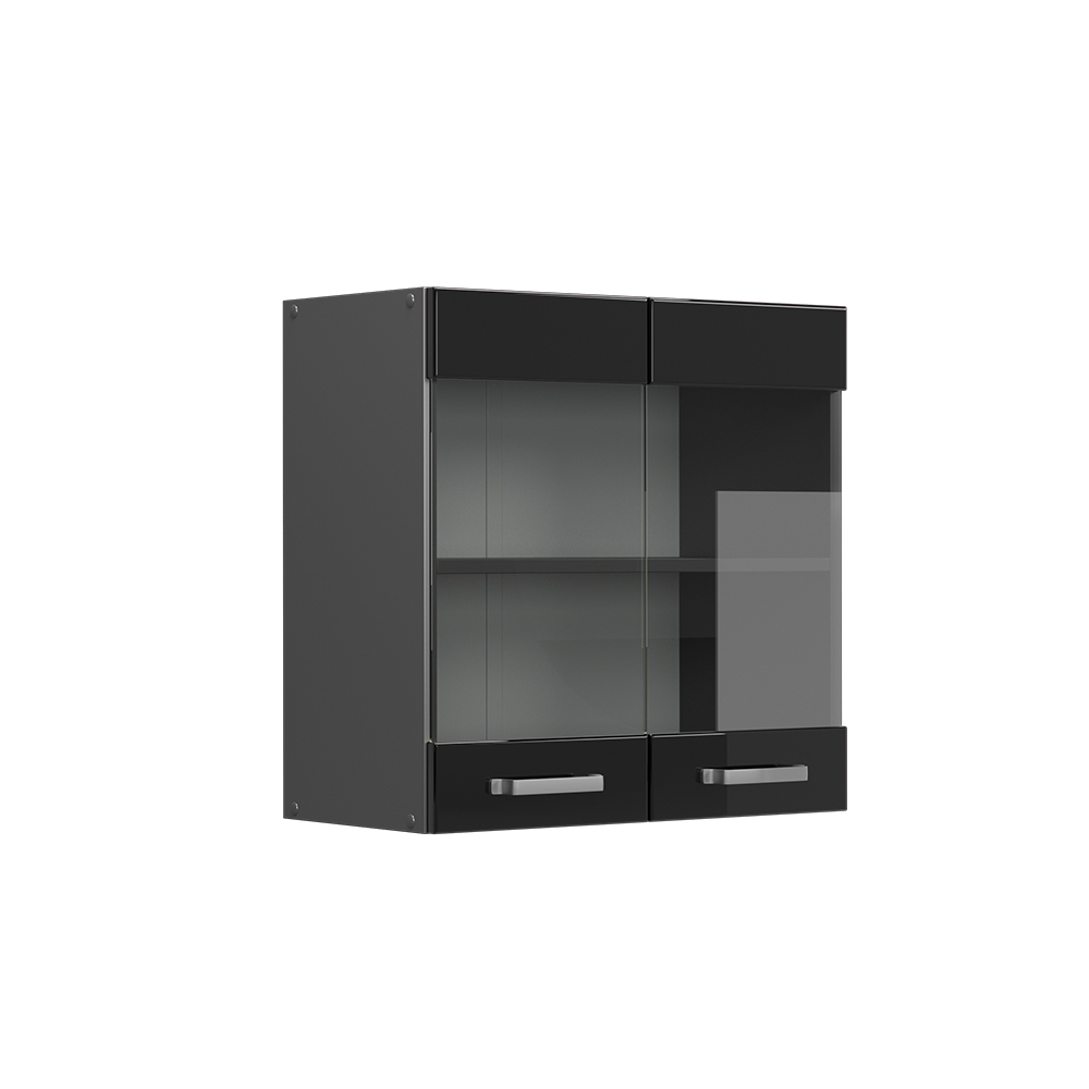 foto del prodotto vicco mobile da cucina in vetro nero lucido 60 cm