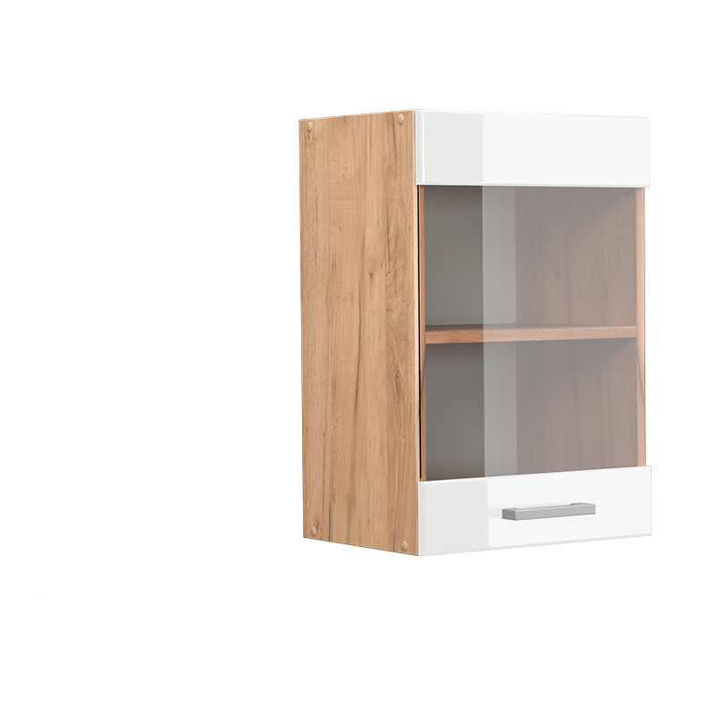 foto del prodotto vicco mobile da cucina in vetro r line, bianco lucido, 40 cm