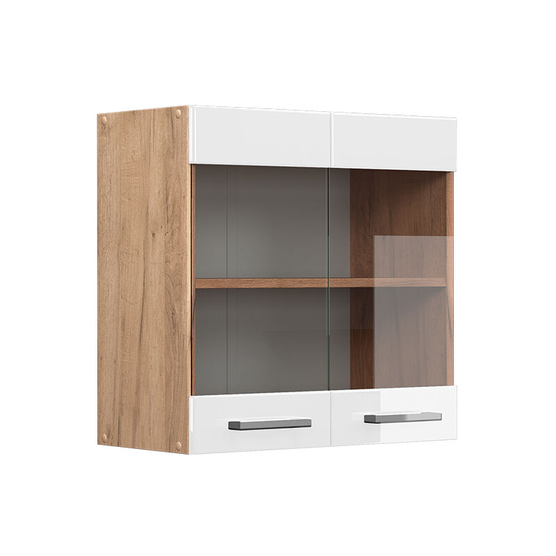 foto del prodotto vicco mobile da cucina in vetro r line, bianco lucido, 60 cm