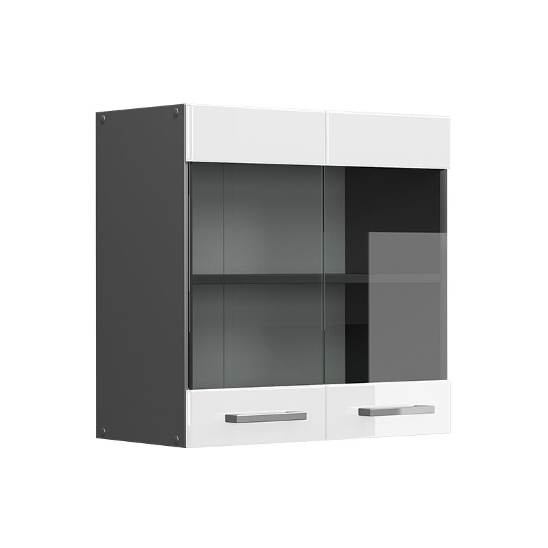 foto del prodotto vicco mobile da cucina in vetro r line, bianco lucido, 60 cm