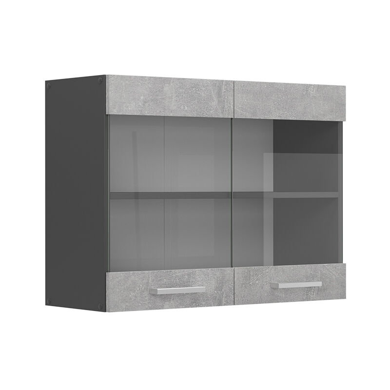 foto del prodotto vicco mobile da cucina in vetro r line, calcestruzzo, 80 cm