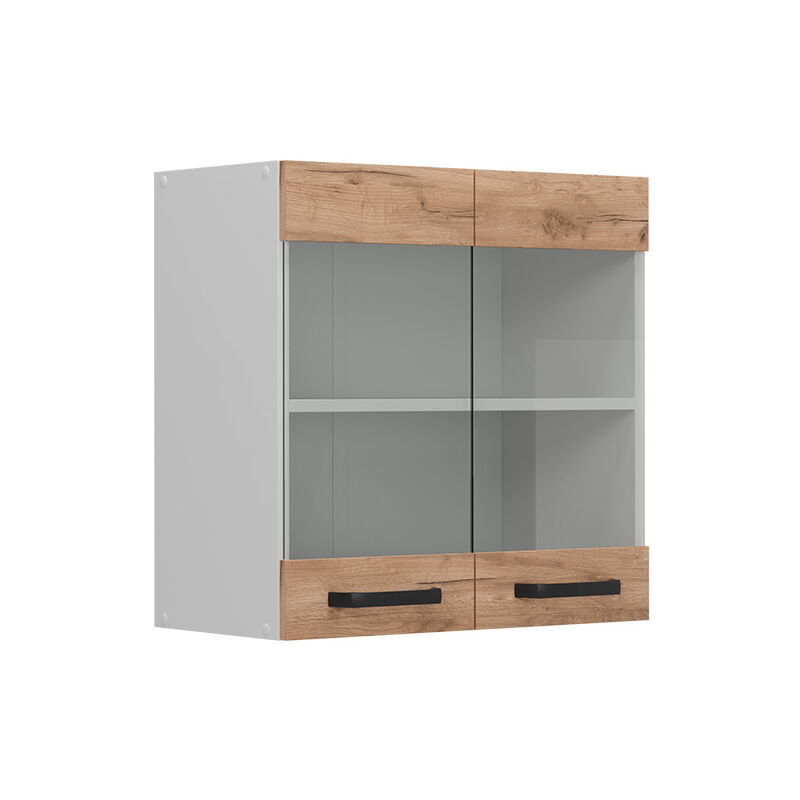 foto del prodotto vicco mobile da cucina in vetro r line, quercia dorata, 60 cm
