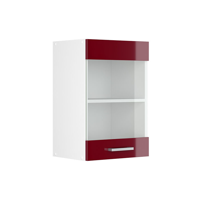 foto del prodotto vicco mobile da cucina in vetro r line, rosso bordeaux lucido, 40 cm