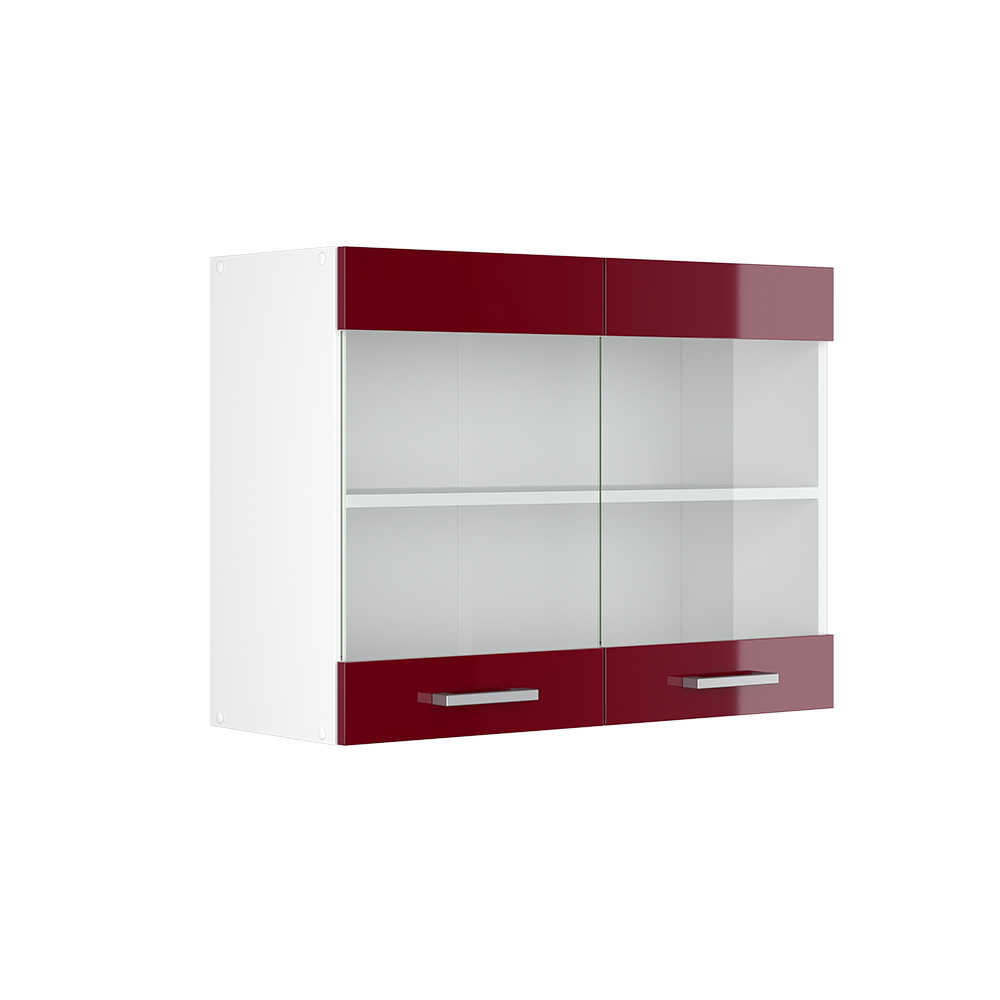 foto del prodotto vicco mobile da cucina in vetro rosso lucido 80 cm