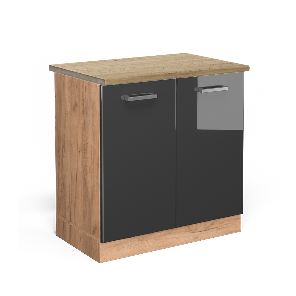 foto del prodotto vicco mobile lavello cucina antracite lucido 80 cm , pl rovere