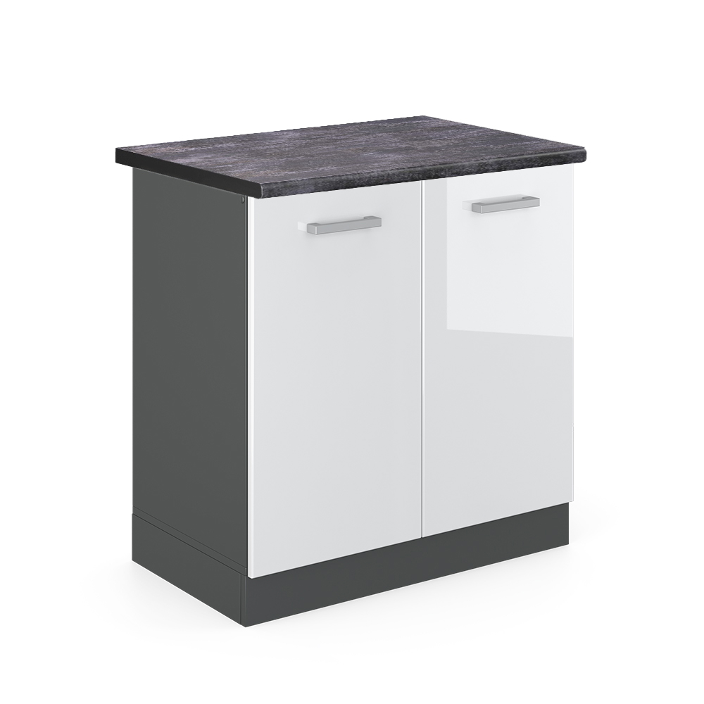 foto del prodotto vicco mobile lavello cucina bianco lucido 80 cm , pl antracite