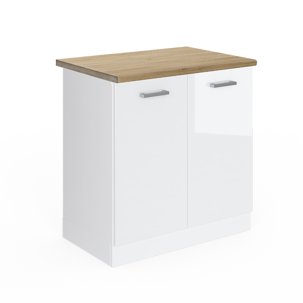 foto del prodotto vicco mobile lavello cucina bianco lucido 80 cm , pl rovere