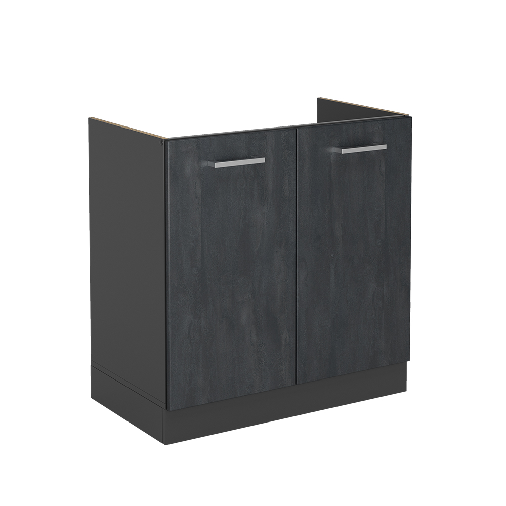 foto del prodotto vicco mobile lavello cucina calcestruzzo nero 80 cm senza piano di lavoro