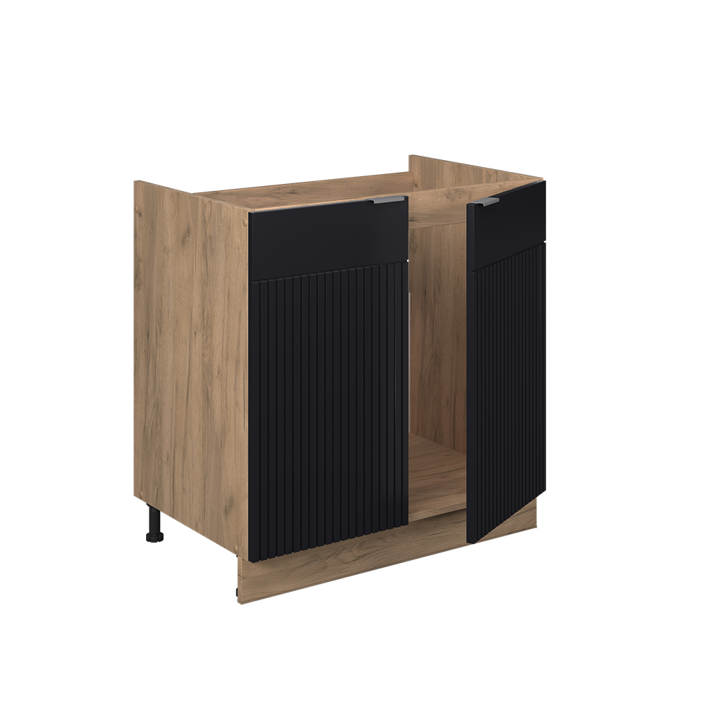 foto del prodotto vicco mobile lavello cucina nero a righe 80 cm senza piano di lavoro
