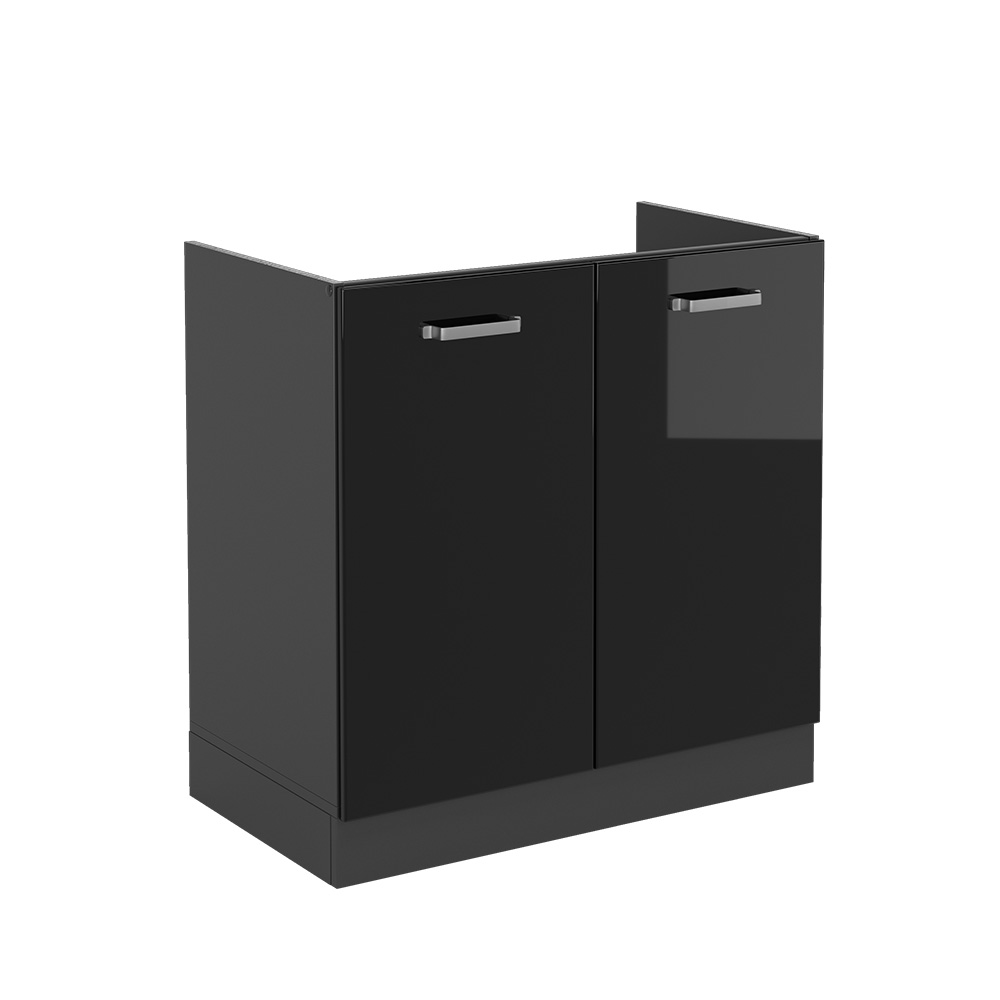 foto del prodotto vicco mobile lavello cucina nero lucido 80 cm senza piano di lavoro