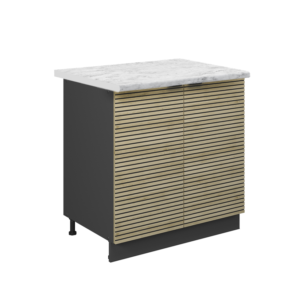 foto del prodotto vicco mobile lavello cucina pannello in quercia 80 cm con ripiano, pl marmo