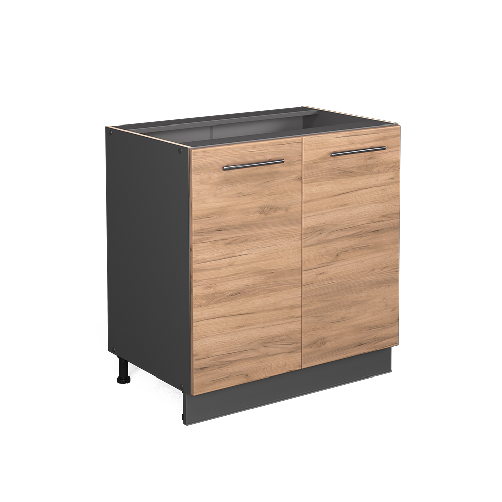 foto del prodotto vicco mobile lavello cucina quercia dorata 80 cm con ripiano, senza piano di lavoro