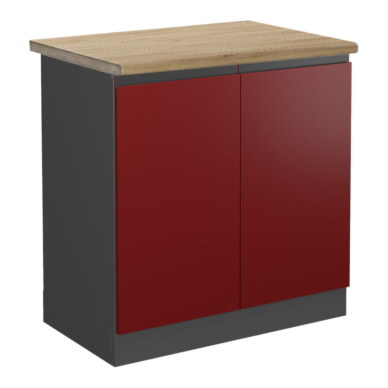 foto del prodotto vicco mobile lavello cucina r line, rosso, 80 cm , pl rovere
