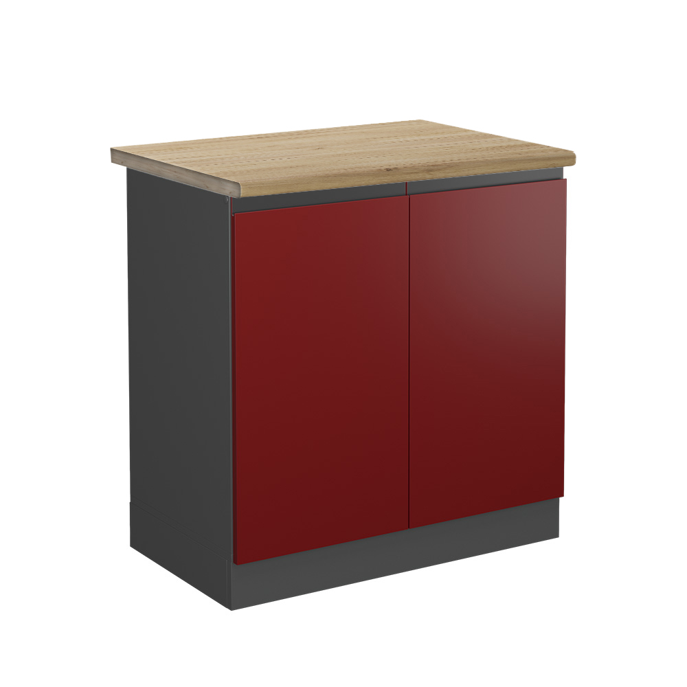 foto del prodotto vicco mobile lavello cucina rosso 80 cm , pl rovere