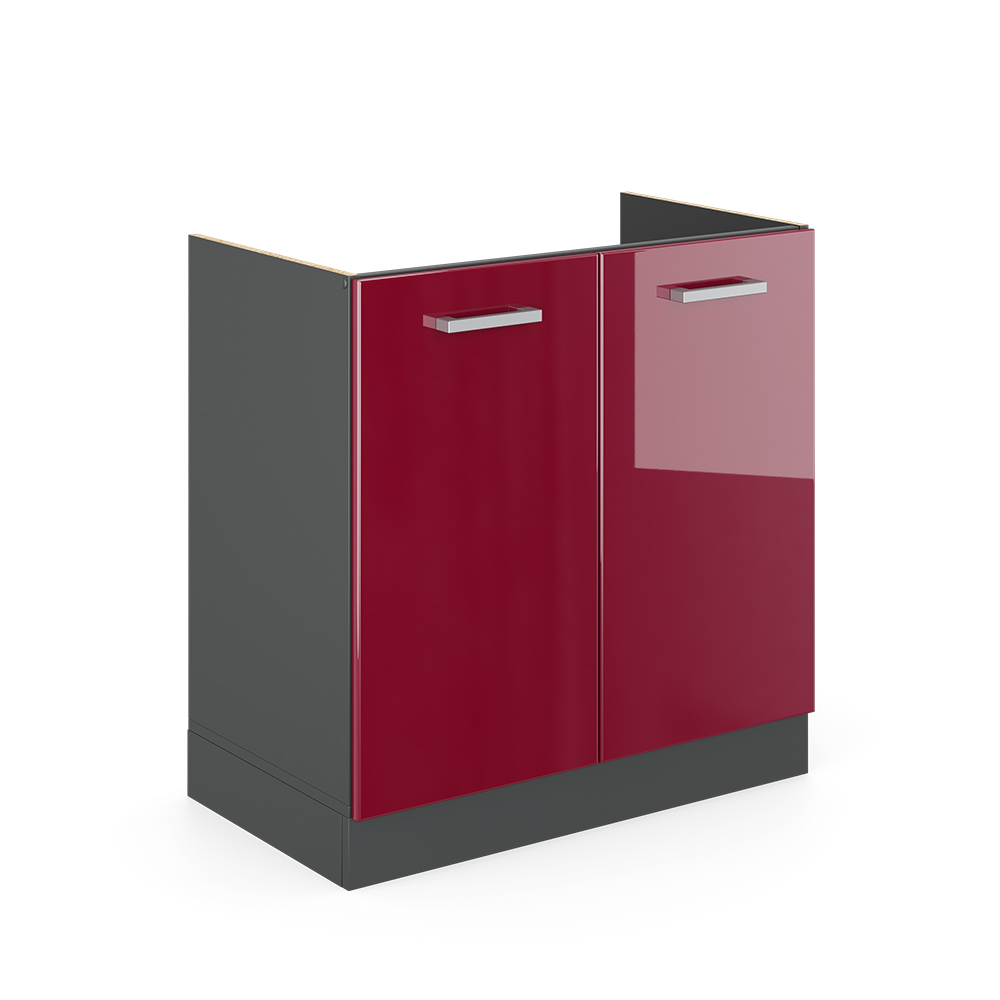 foto del prodotto vicco mobile lavello cucina rosso lucido 80 cm senza piano di lavoro