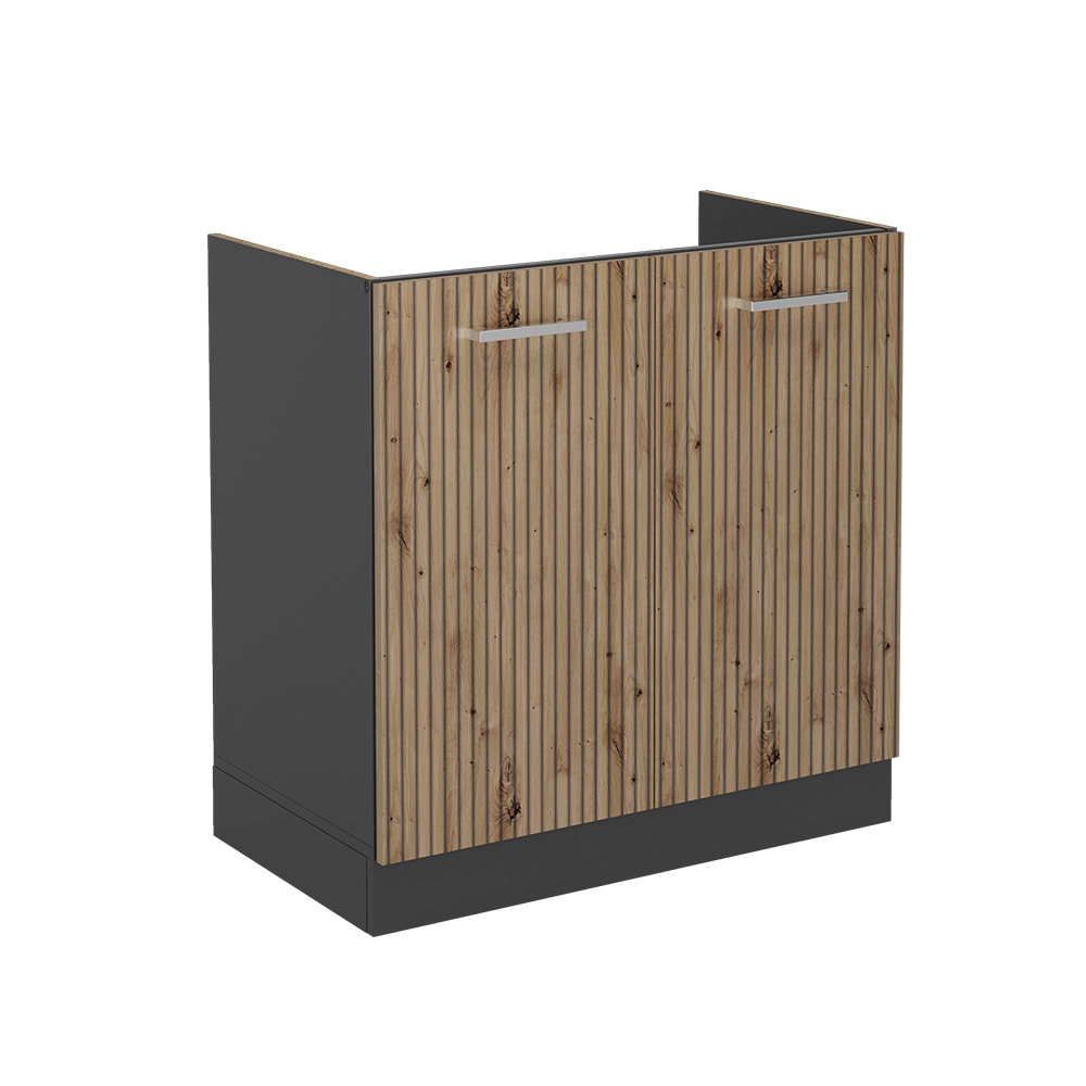 foto del prodotto vicco mobile lavello cucina rovere artigianale 80 cm senza piano di lavoro