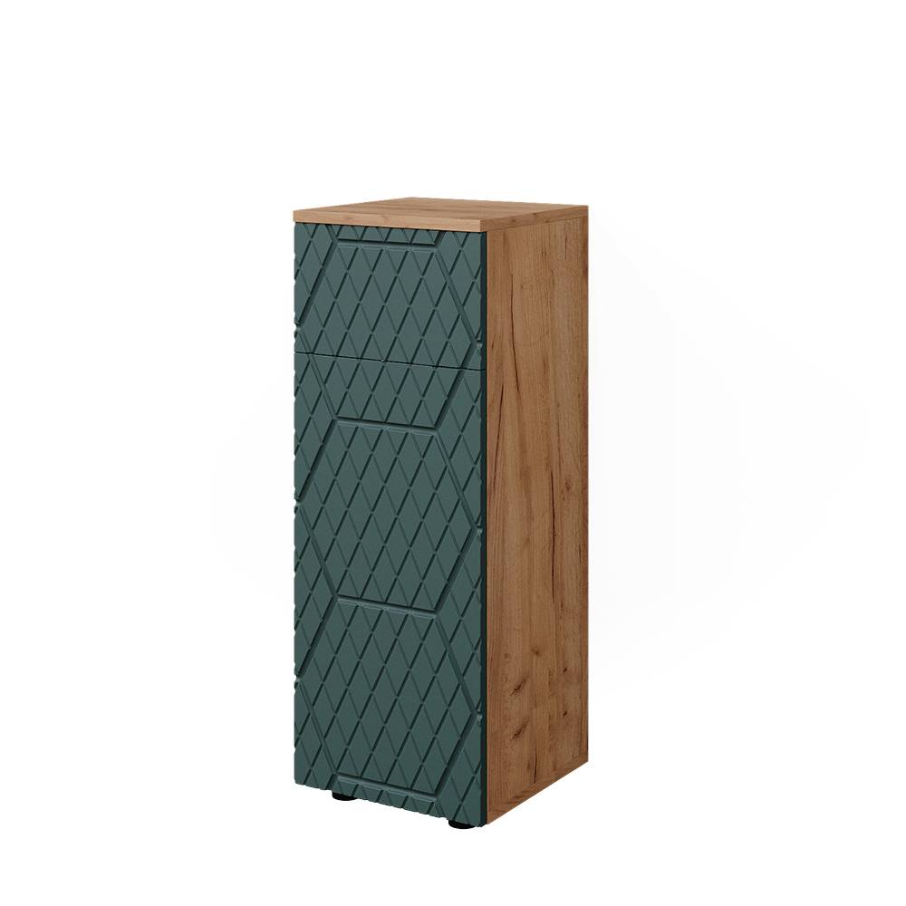 foto del prodotto vicco mobile midi quercia verde oro 30 x 81 cm con 1 cassetto, 2 scomparti, bagno