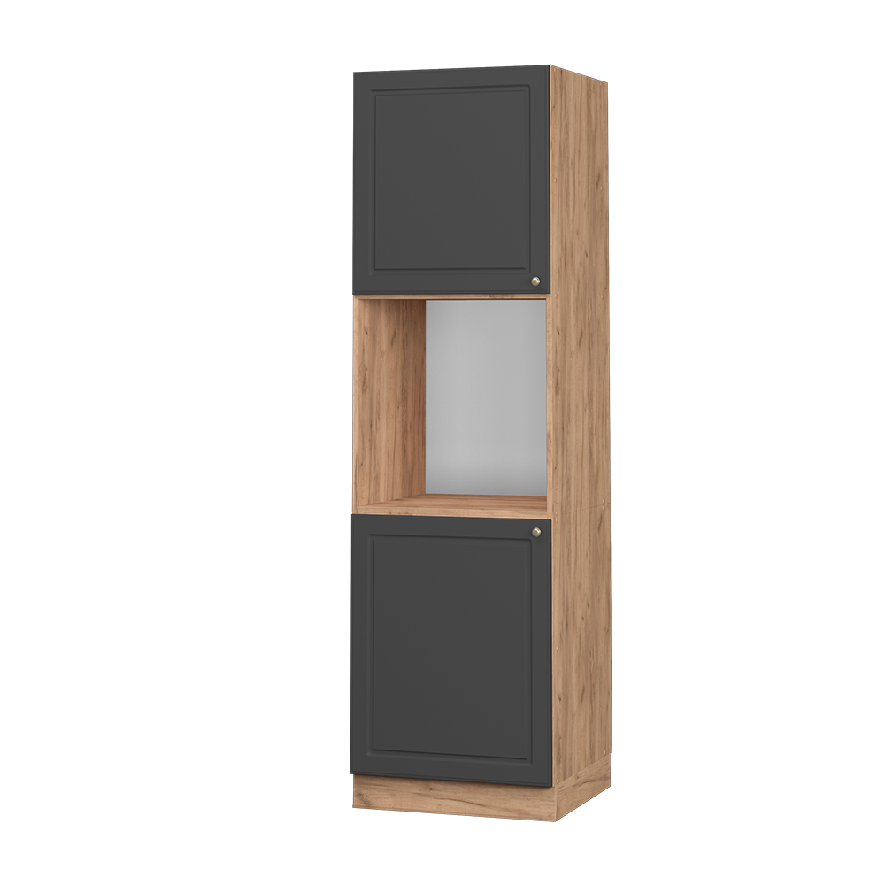 foto del prodotto vicco mobile per forno da incasso antracite-oro 60 cm aperto