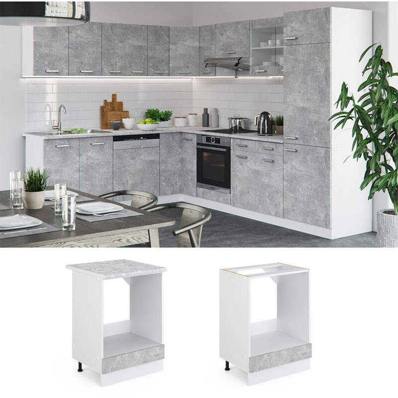 foto del prodotto vicco mobile per forno da incasso r line, calcestruzzo, 60 cm , pl marmo