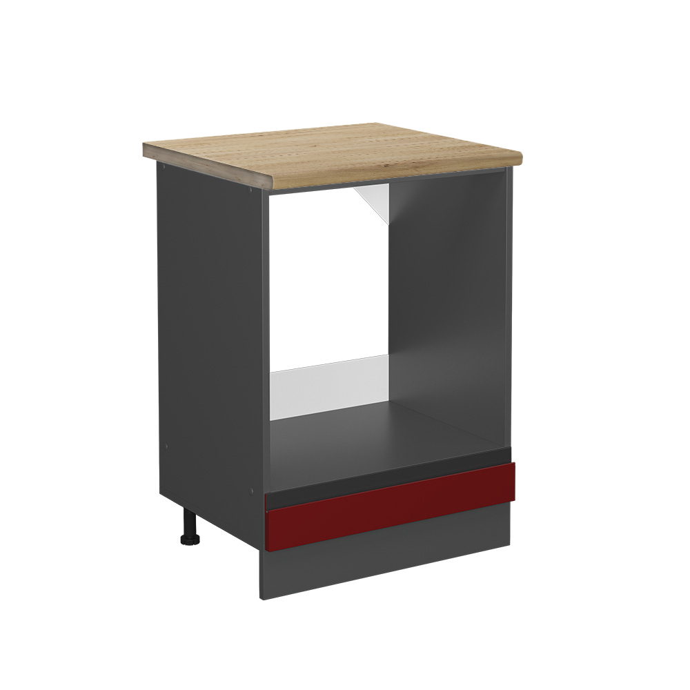 foto del prodotto vicco mobile per forno da incasso rosso 60 cm , pl rovere