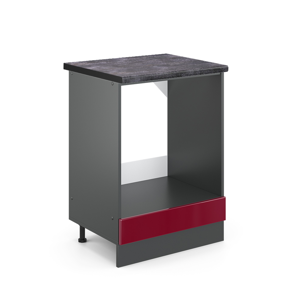 foto del prodotto vicco mobile per forno da incasso rosso bordeaux lucido 60 cm , pl antracite