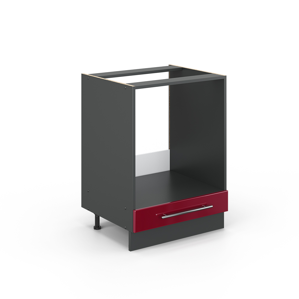 foto del prodotto vicco mobile per forno da incasso rosso bordeaux lucido 60 cm senza piano di lavoro