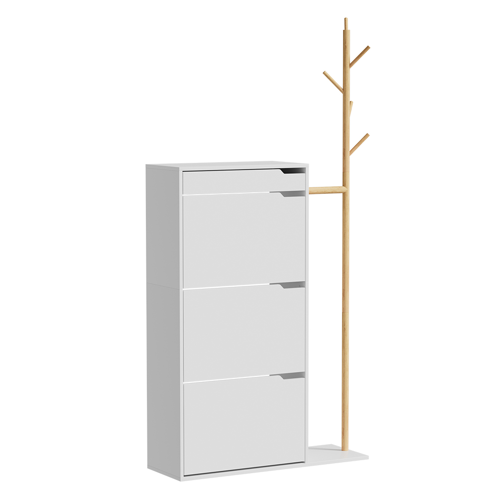foto del prodotto vicco mobile porta scarpe bianco 90 x 181.5 cm con 3 scomparti, 1 cassetto